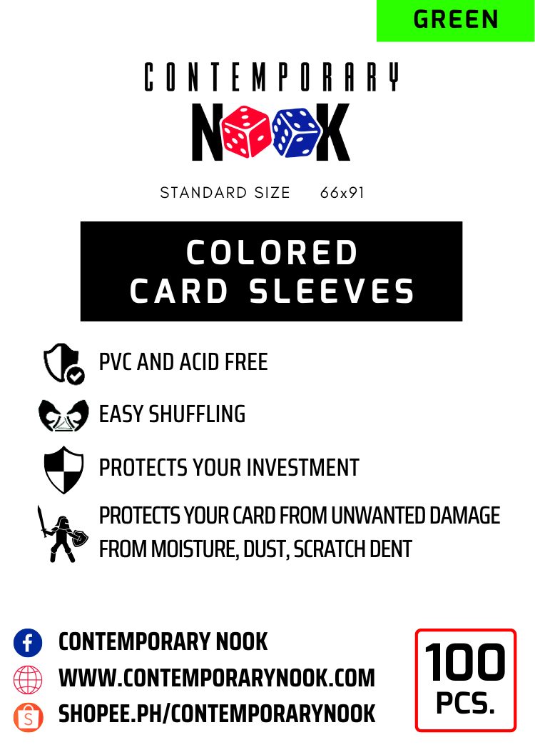 CN Colored Sleeves - Green - 100 sheets 66x91mm